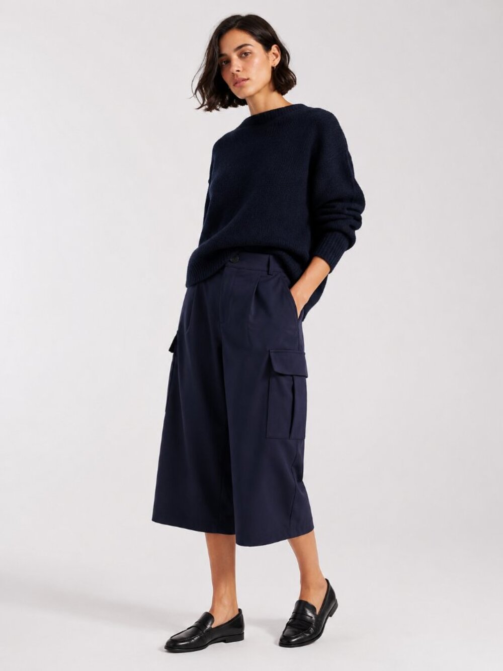 ASOS DESIGN Tailored Cargo 3/4 Length Cropped Pants Long Line Shorts Crop